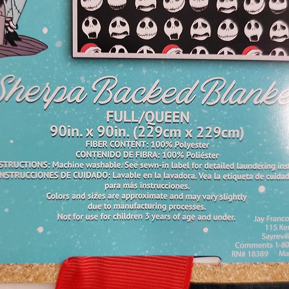 Disney Nightmare Before Christmas Sherpa Full/Queen Blanket